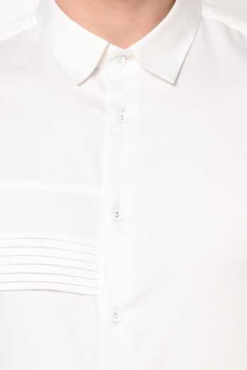 Shop_Lacquer Embassy_White 100% Premium Cotton Slim Fit Shirt _Online_at_Aza_Fashions