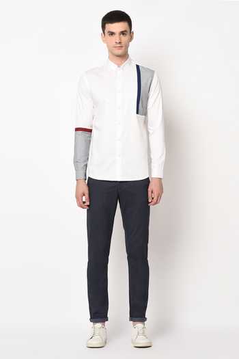 Buy_Lacquer Embassy_White 100% Premium Cotton Slim Fit Shirt _Online_at_Aza_Fashions
