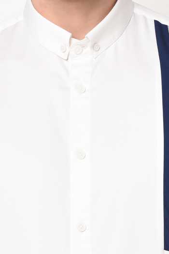 Shop_Lacquer Embassy_White 100% Premium Cotton Slim Fit Shirt _Online_at_Aza_Fashions