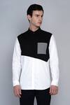 Shop_Lacquer Embassy_Multi Color 100% Premium Cotton Colorblock Shirt _Online_at_Aza_Fashions
