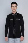 Lacquer Embassy_Black 100% Premium Cotton Shirt  _Online_at_Aza_Fashions