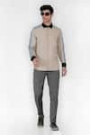 Buy Lacquer Embassy Beige 100% Cotton Colorblock Shirt Online at Aza Fashions Buy_Lacquer Embassy_Beige 100% Cotton Colorblock Shirt _Online_at_Aza_Fashions