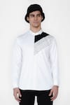 Lacquer Embassy_White Cotton Satin Cut And Sew Casual Shirt  _Online_at_Aza_Fashions