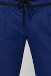 Lacquer Embassy_Blue Cotton Twill Plain Jural Trouser  _at_Aza_Fashions