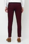 Shop_Lacquer Embassy_Red Cotton Twill Plain Melfoy Trouser  _Online_at_Aza_Fashions