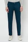 Shop_Lacquer Embassy_Green Cotton Twill Plain Oerst Trouser  _at_Aza_Fashions