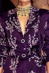 Seeaash_Purple Modal Satin Printed Floral Motifs Lapel Pant And Blazer Set _at_Aza_Fashions