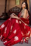Buy_Seeaash_Red Modal Satin Printed Floral Motifs V Neck Lily Lehenga Set _Online_at_Aza_Fashions
