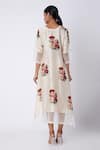 Shop_Archana Shah_White Blended Silk Floral Print Kurta _at_Aza_Fashions