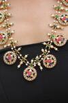 Arnimaa_Noor Floral Embellished Necklace Jewellery Set_Online_at_Aza_Fashions