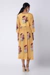 Shop_Archana Shah_Yellow Bemberg Crepe Floral Print Dress _at_Aza_Fashions