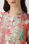 Shop_Archana Shah_Orange Kurta And Pant Crepe Silk Dupatta Net Printed Sharara Set _Online_at_Aza_Fashions