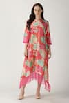 Buy_Archana Shah_Orange Bemberg Silk Printed Kurta _Online_at_Aza_Fashions