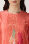 Archana Shah_Orange Bemberg Silk Printed Kurta _at_Aza_Fashions