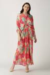 Archana Shah_Orange Crepe Silk Printed Kaftan _Online_at_Aza_Fashions