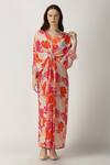 Archana Shah_White Crepe Silk Printed Kaftan _Online_at_Aza_Fashions