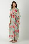 Archana Shah_Green Crepe Silk Printed Kaftan _Online_at_Aza_Fashions