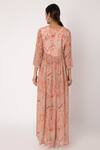 Shop Archana Shah Peach Bemberg Crepe Printed Dress at Aza Fashions Shop_Archana Shah_Peach Bemberg Crepe Printed Dress_at_Aza_Fashions
