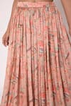 Buy_Archana Shah_Peach Bemberg Satin, Blended Silk Printed Lehenga Set _Online_at_Aza_Fashions