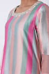 Buy_Archana Shah_Multi Color Blended Silk Striped Kurta _Online_at_Aza_Fashions