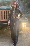 Buy_Aditi Somani_Blue Jacket Modal Satin, Jumpsuit Silk Suede Sequins, Draped With Embroidered _at_Aza_Fashions