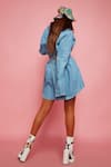 Shop_Esha L Amin_Blue Denim Shirt Collar Dress _at_Aza_Fashions