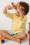 Shop_Littleens_Yellow Cotton Organic Shirt _at_Aza_Fashions