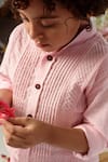 LITTLEENS_Pink Organic Cotton Pintuck Shirt  _at_Aza_Fashions