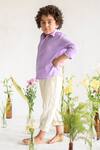 Littleens_Purple Handloom Cotton Organic Shirt _Online_at_Aza_Fashions