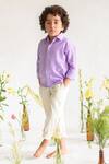 Buy_Littleens_Purple Handloom Cotton Organic Shirt _Online_at_Aza_Fashions