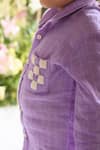 LITTLEENS_Purple Check Organic Cotton Shirt _at_Aza_Fashions