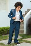 Buy_Littleens_Blue Taabir Blazer And Pant Set For Boys_at_Aza_Fashions