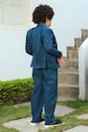 Shop_Littleens_Blue Taabir Blazer And Pant Set For Boys_at_Aza_Fashions