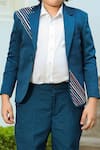 Shop_Littleens_Blue Taabir Blazer And Pant Set For Boys_Online_at_Aza_Fashions