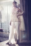 Buy_Riraan Couture_White Pure Silk V Neck Kurta And Dhoti Pant Set _at_Aza_Fashions