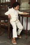 Buy_Littleens_Beige Ziba Blazer And Pant Set For Boys_Online_at_Aza_Fashions