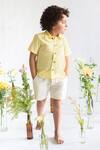 Buy_Littleens_Yellow Handloom , Organic Shirt _at_Aza_Fashions