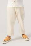 Buy_Littleens_White Cotton Organic Pant  _Online_at_Aza_Fashions