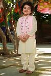 Buy_Littleens_Pink Embroidered Nehru Jacket For Boys_at_Aza_Fashions