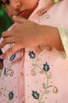 Littleens_Pink Embroidered Nehru Jacket For Boys_at_Aza_Fashions