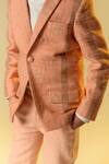 LITTLEENS_Peach Tmt Cotton Slub Notch Lapel Blazer For Boys_at_Aza_Fashions