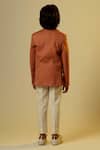 Shop_Littleens_Brown Wool Cut Work Embellished Blazer _at_Aza_Fashions