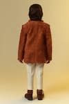 Shop_LITTLEENS_Brown Organic Sherpa Embellished Lapel Blazer  _at_Aza_Fashions