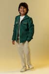 Buy_LITTLEENS_Green Organic Corduroy Embellished Jacket  _at_Aza_Fashions