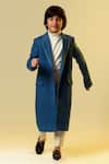 Buy_Littleens_Blue Tissue Lapel Coat _at_Aza_Fashions