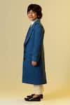 Shop_Littleens_Blue Tissue Lapel Coat _Online_at_Aza_Fashions