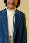 Littleens_Blue Tissue Lapel Coat _at_Aza_Fashions