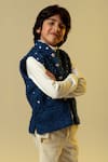 Littleens_Green Embellished Waistcoat For Boys_Online_at_Aza_Fashions