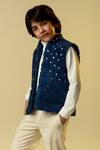 Shop_Littleens_Green Embellished Waistcoat For Boys_Online_at_Aza_Fashions