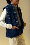 Littleens_Green Embellished Waistcoat For Boys_at_Aza_Fashions